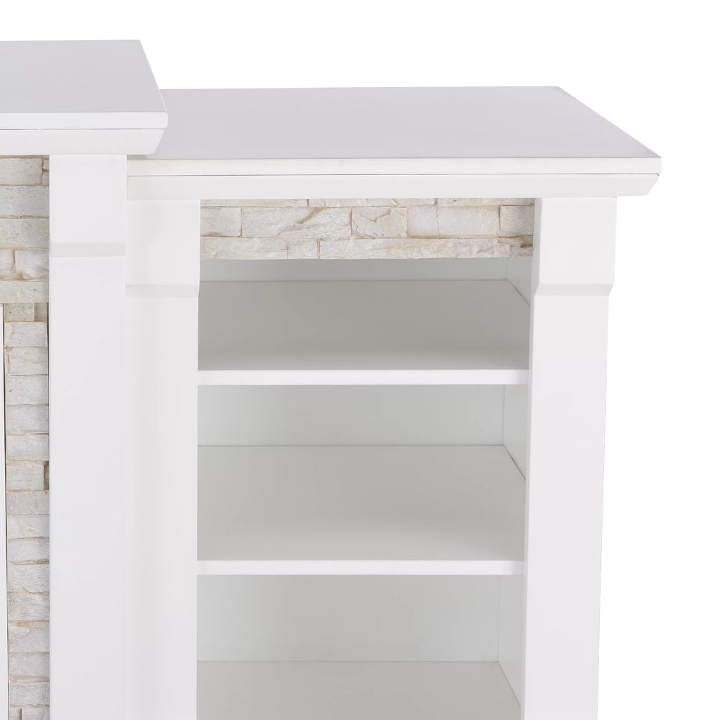 White Electric Fireplace with Bookcases E25785