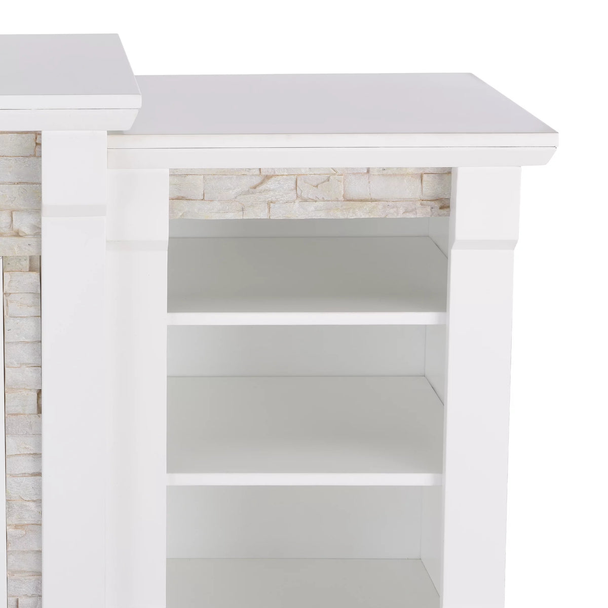 White Electric Fireplace with Bookcases E25785