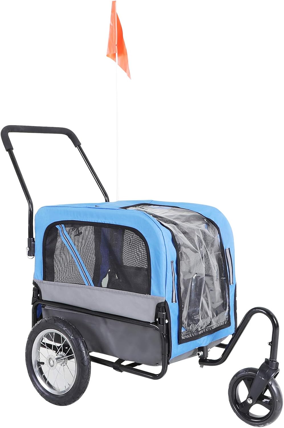 Blue 2-in-1 Dog Bike Trailer Pet Stroller Cart K383