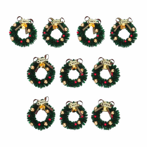 10Pcs Mini Wreaths Dollhouse Decorations P858