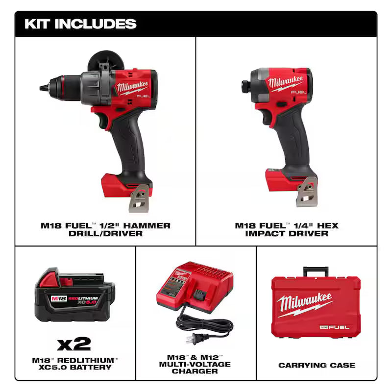 18-V Li-Ion Brushless Cordless Hammer Drill/Impact Driver Combo Kit (2-Tool) with Bi-Metal Hole Saw Set (11-Piece) I644420