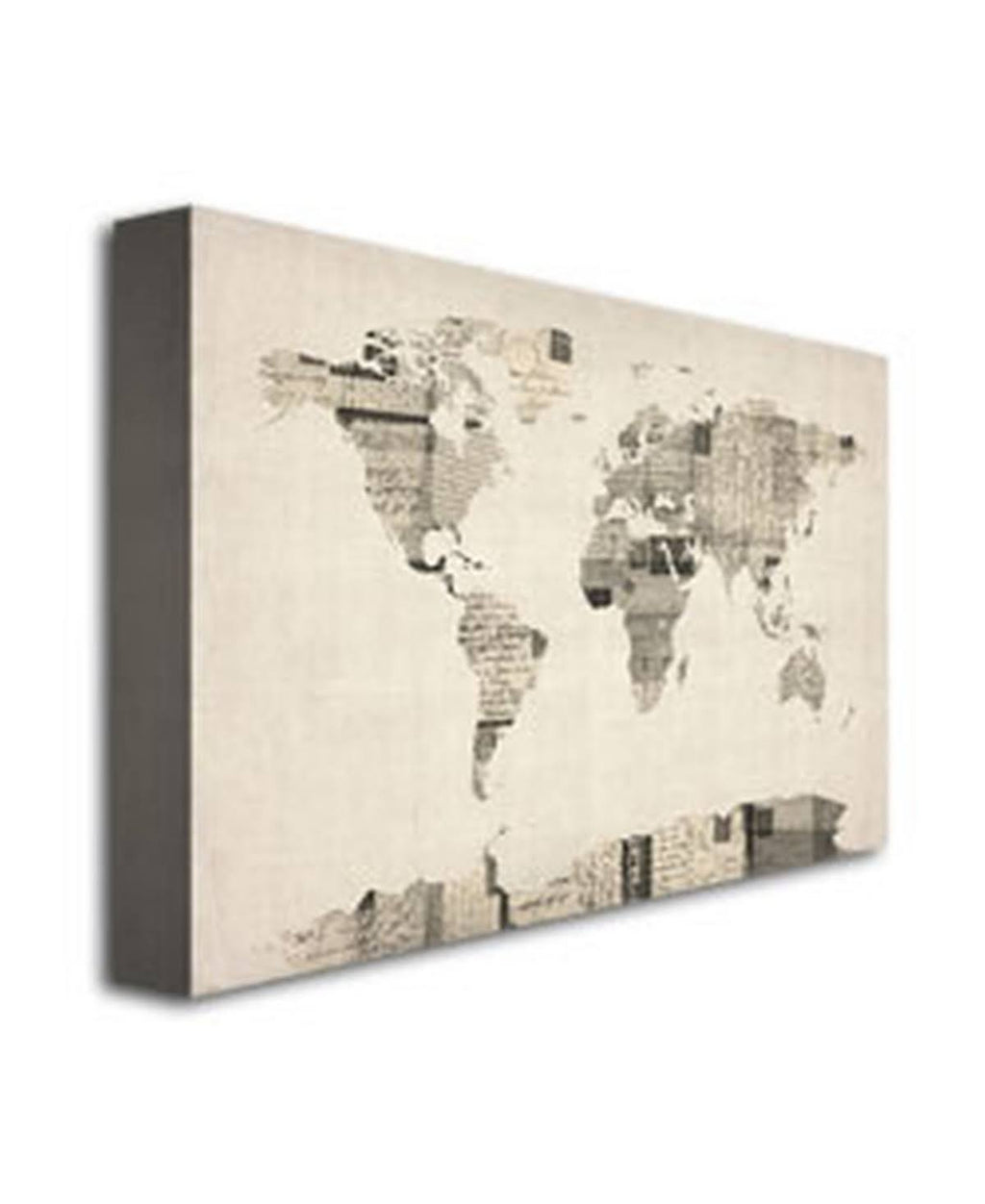 Vintage Postcard World Map Canvas Art W19935