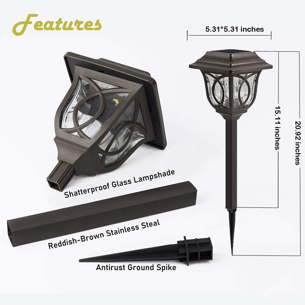 6 Pack Solar Powered Waterproof IP65 LED Pathway Lights G8470