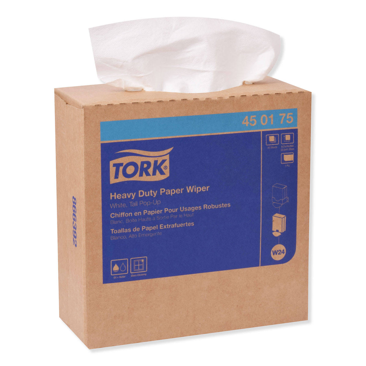 90 Wipes White Heavy-Duty Paper Wiper U70960
