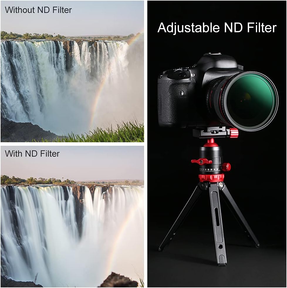 58mm Variable ND Filter ND8-ND128 (3-7 Stop) VND Filter Pack of 2 W9187