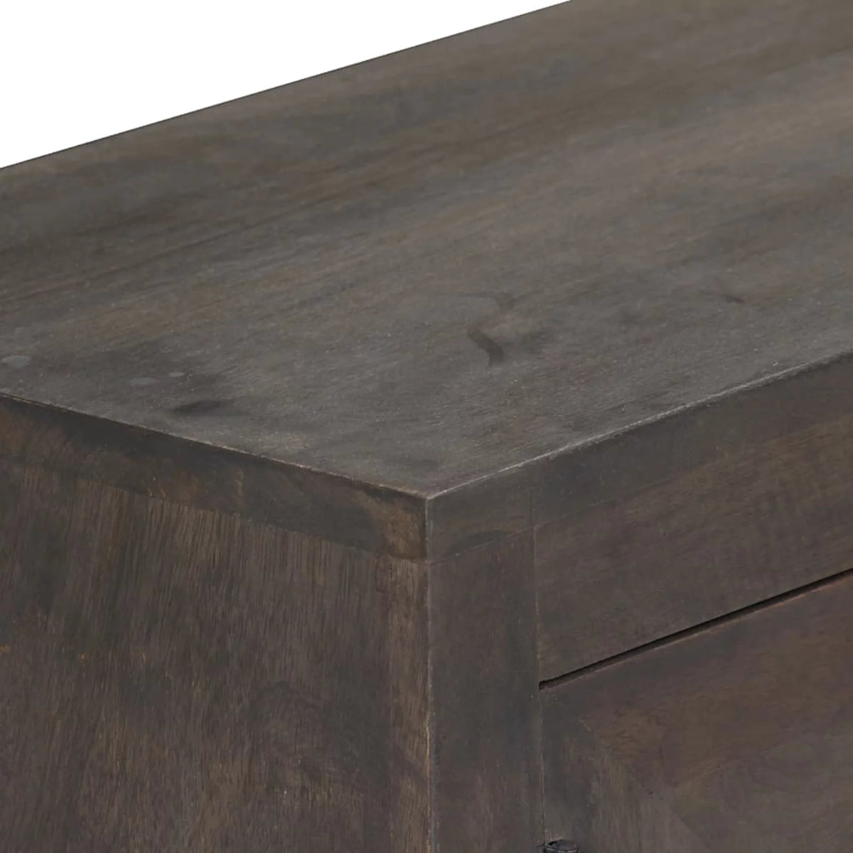 Mango Wood TV Stand with 2 Door Cabinet and 2 Storage Shelves Y5848