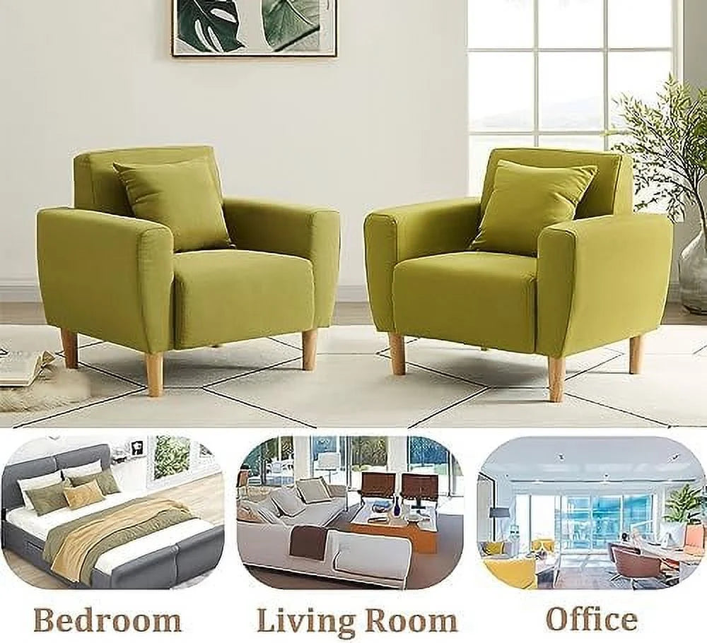 Blue Polyester Accent Chair with Toss Pillow H55849
