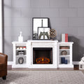 White Electric Fireplace with Bookcases E25785