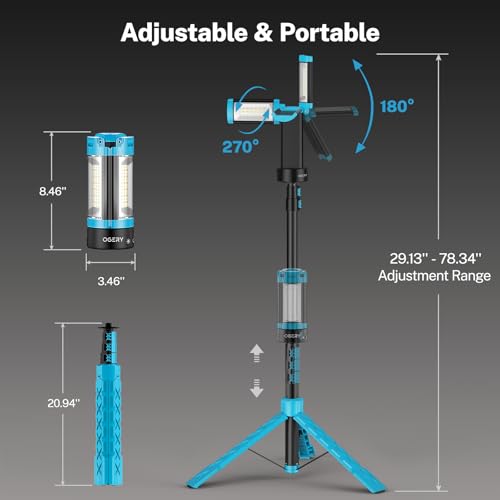 Rechargeable 10000mAh 2200 Lumens Dimmable Camping Light with Stand E37160